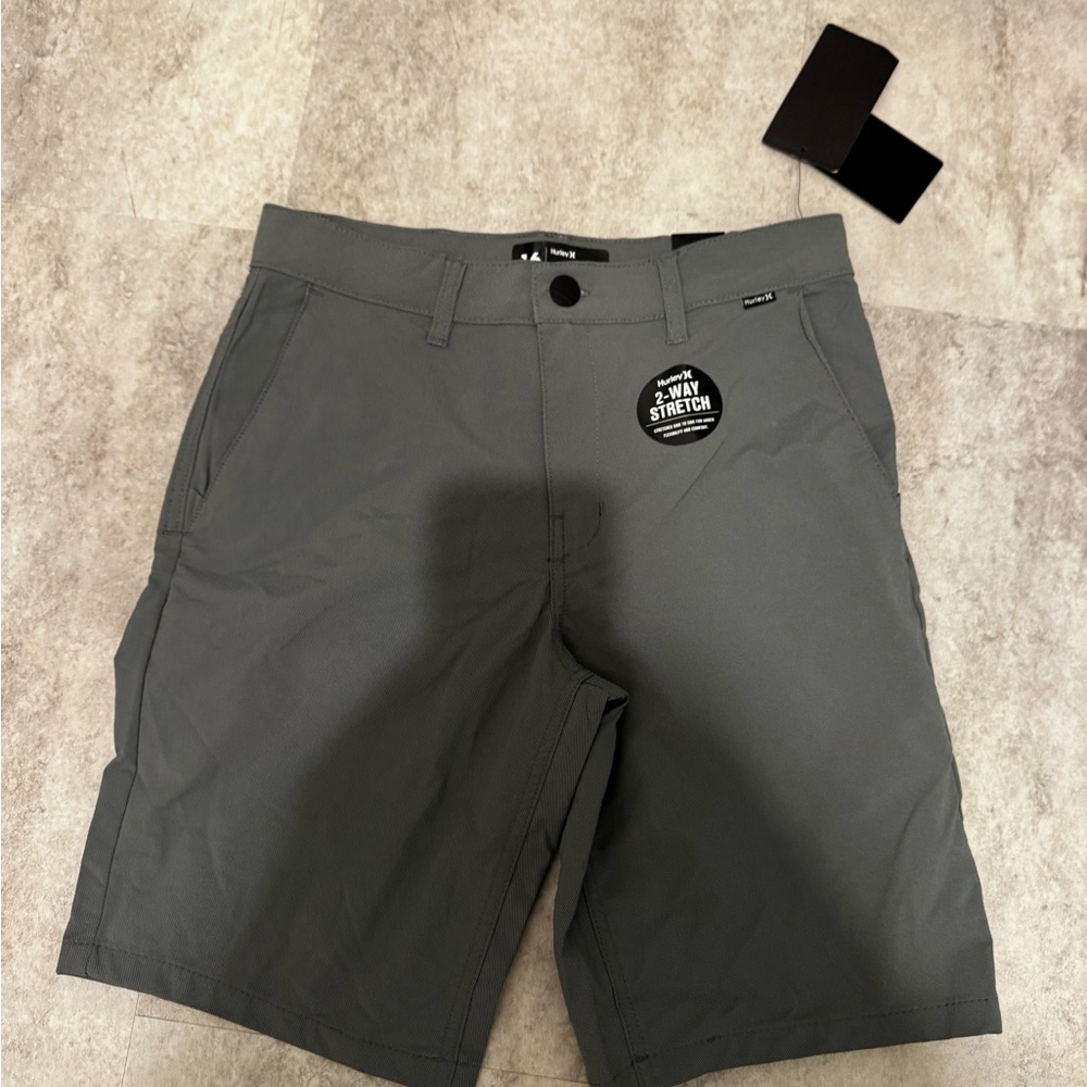 Hurley Boys Charcoal Flat Front Shorts